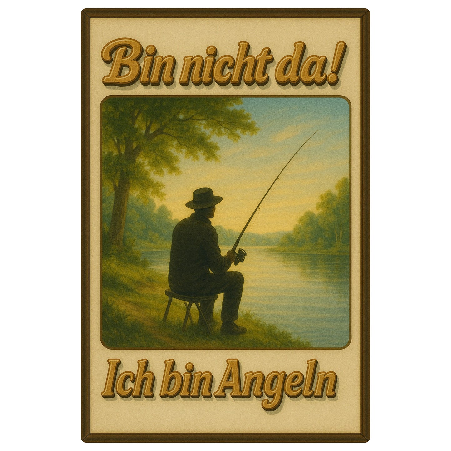 Ich bin angeln Blechschild