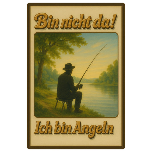 Ich bin angeln Blechschild
