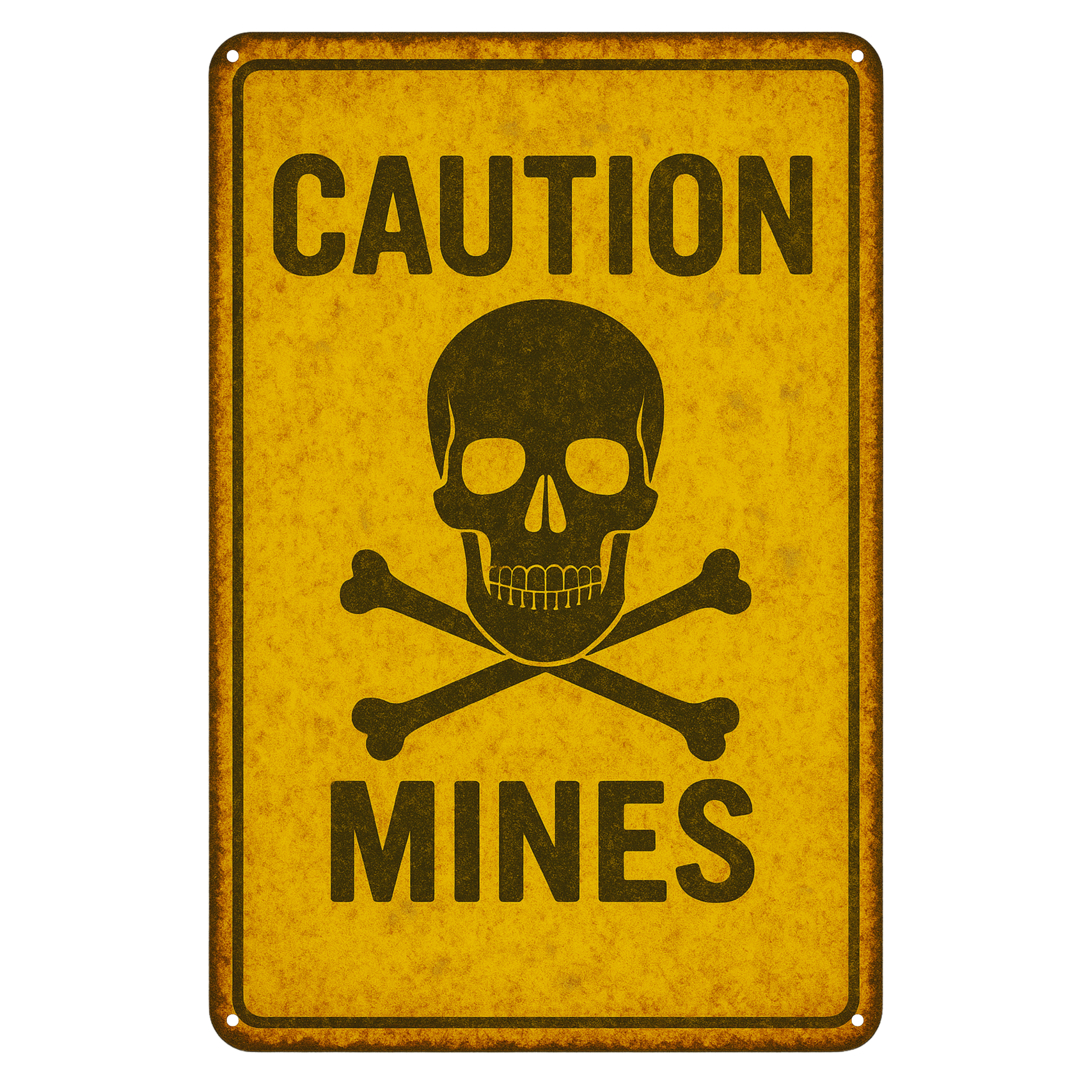 Blechschild Caution Mines