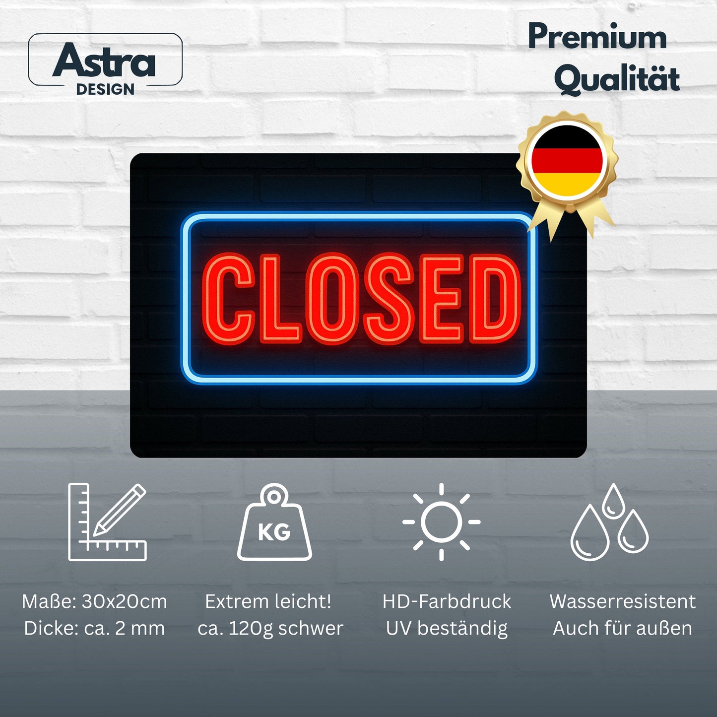 Closed Sign Blechschild