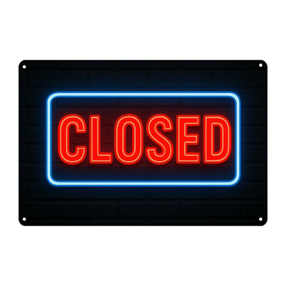Closed Sign Blechschild