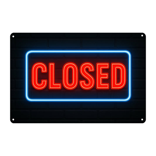 Closed Sign Blechschild