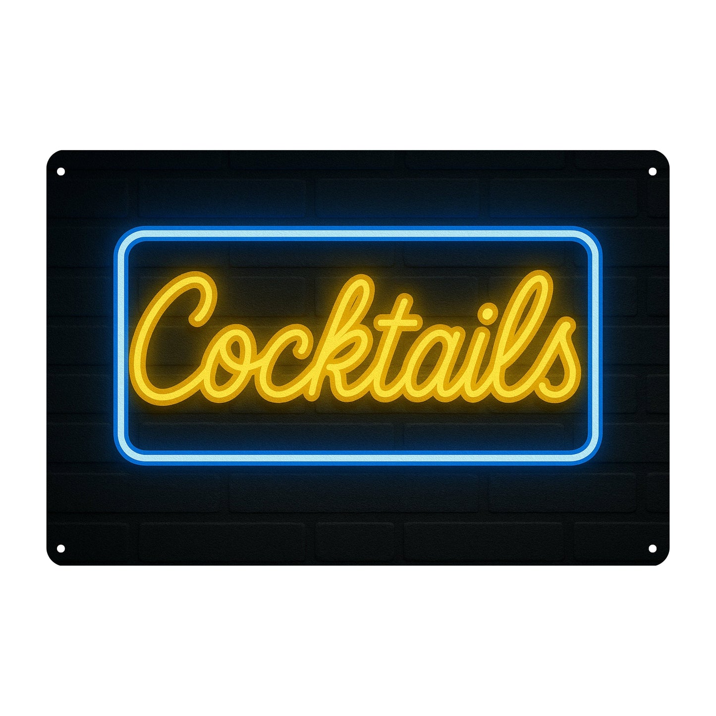 Cocktails LED Sign Blechschild