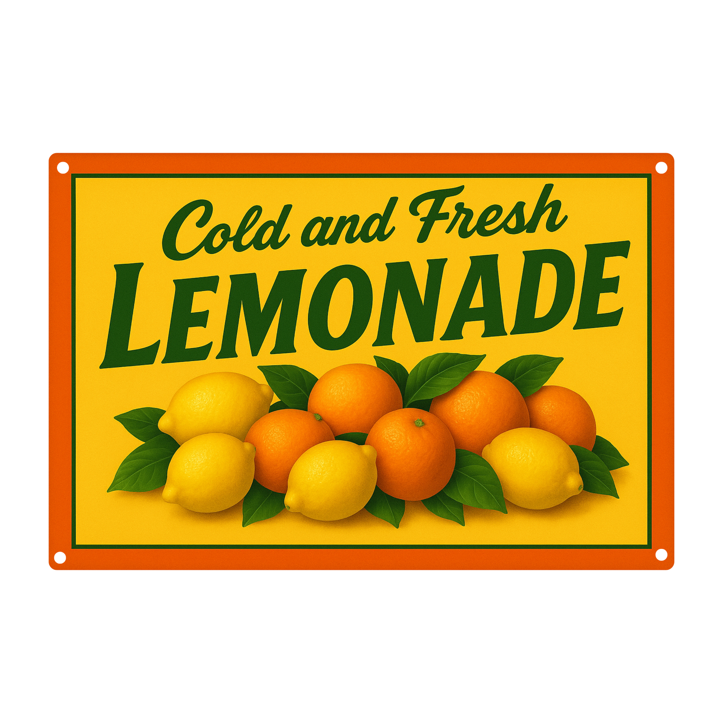 Blechschild Cold and Fresh Lemonade