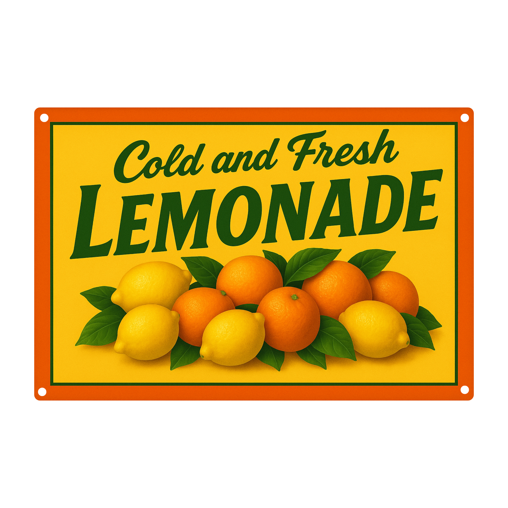 Blechschild Cold and Fresh Lemonade