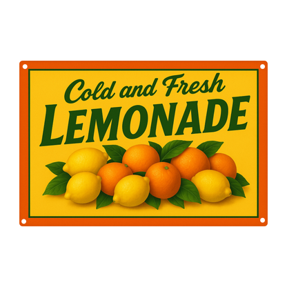 Blechschild Cold and Fresh Lemonade
