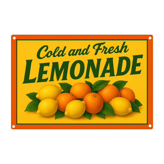 Blechschild Cold and Fresh Lemonade