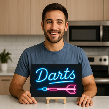 Darts LED Blechschild