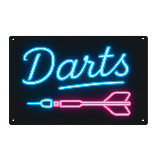 Darts LED Blechschild