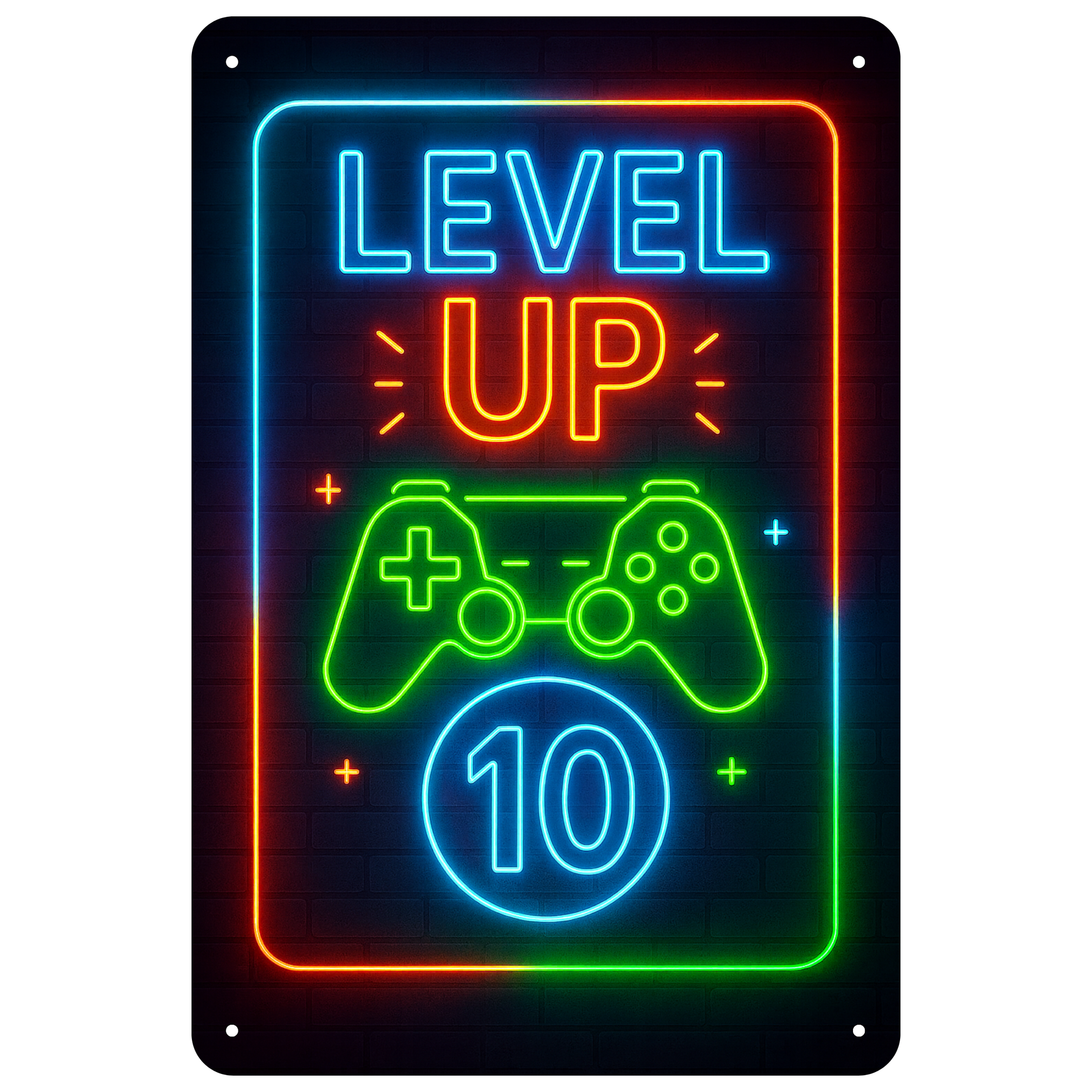 Blechschild Level UP 10