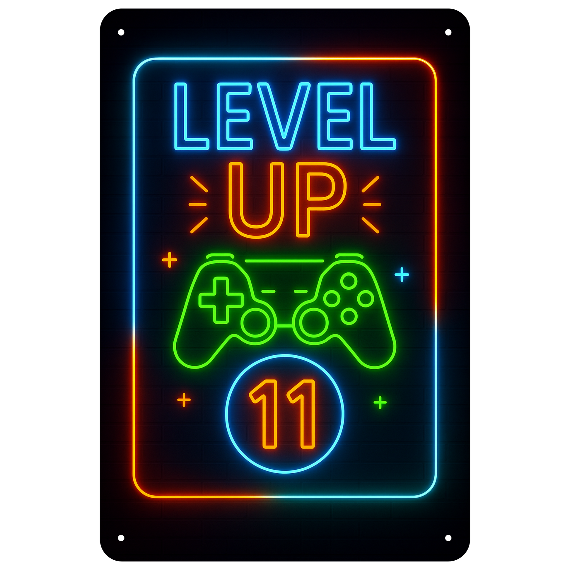 Blechschild Level UP 11