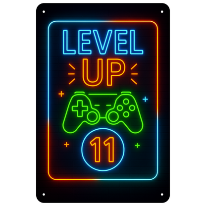 Blechschild Level UP 11