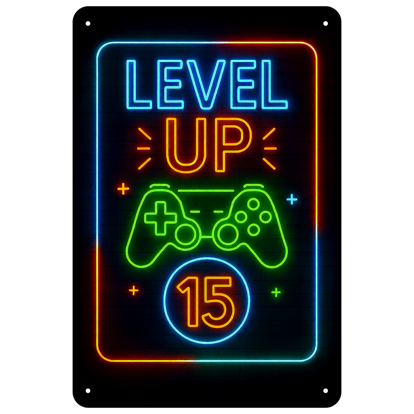 Blechschild Level UP 15