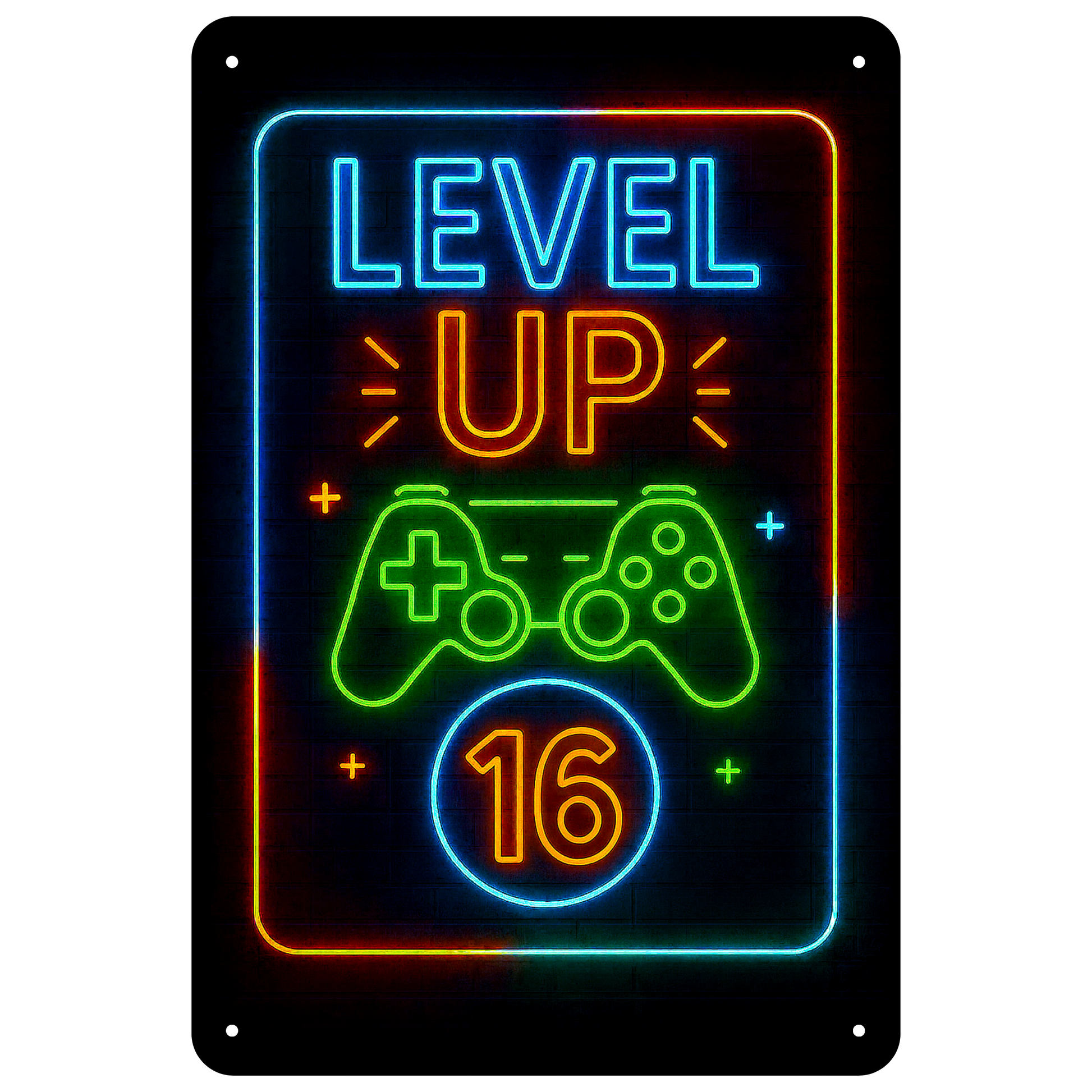 Blechschild Level UP 16