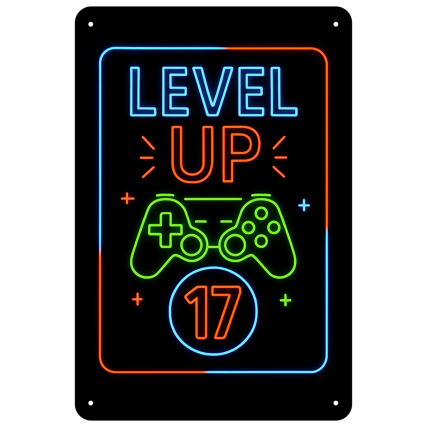 Blechschild Level UP 17