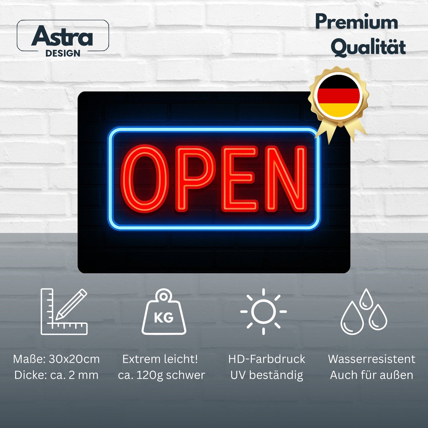 Open Sign Blechschild