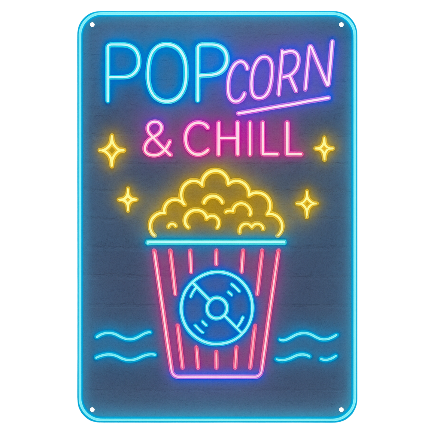 Blechschild Popcorn Chill