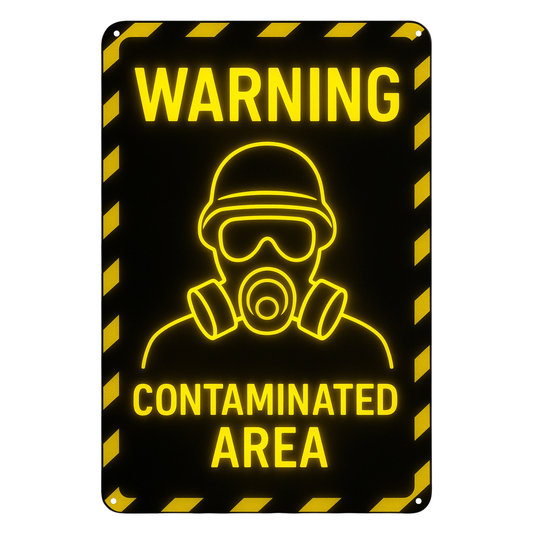 Blechschild Warning contaminated