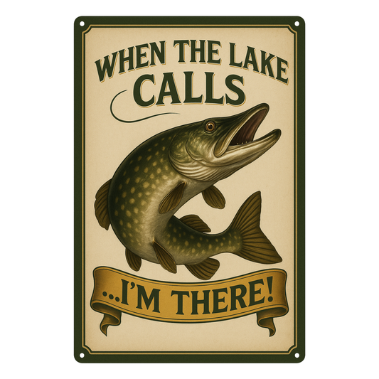 Blechschild when the lake calls