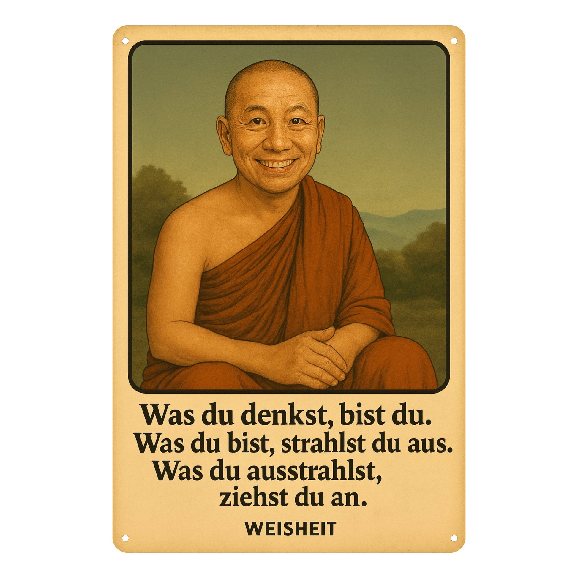 Buddha Zitat Ausstrahlung Blechschild
