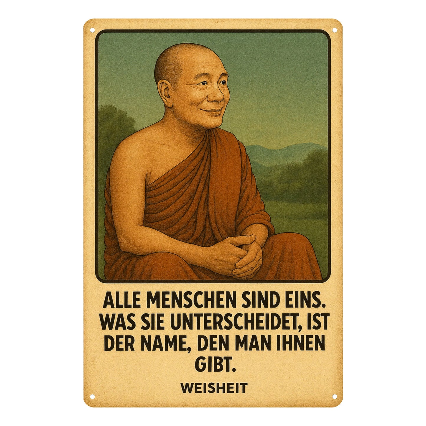 Buddha Zitat Name Blechschild