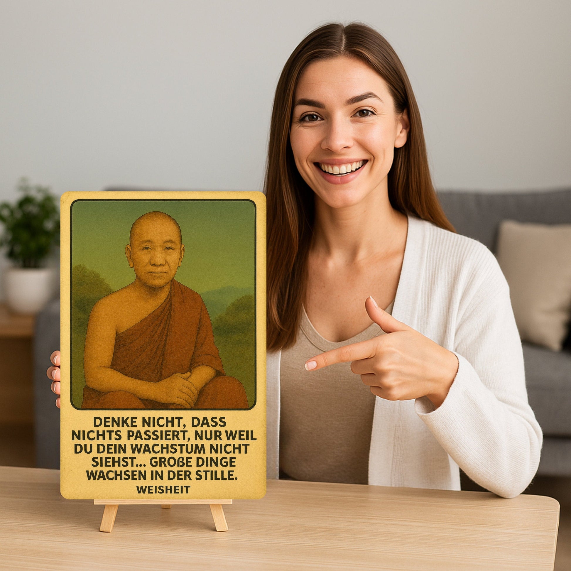 Buddha Zitat wachsen Blechschild
