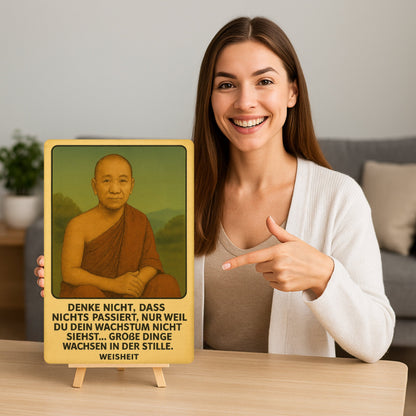 Buddha Zitat wachsen Blechschild