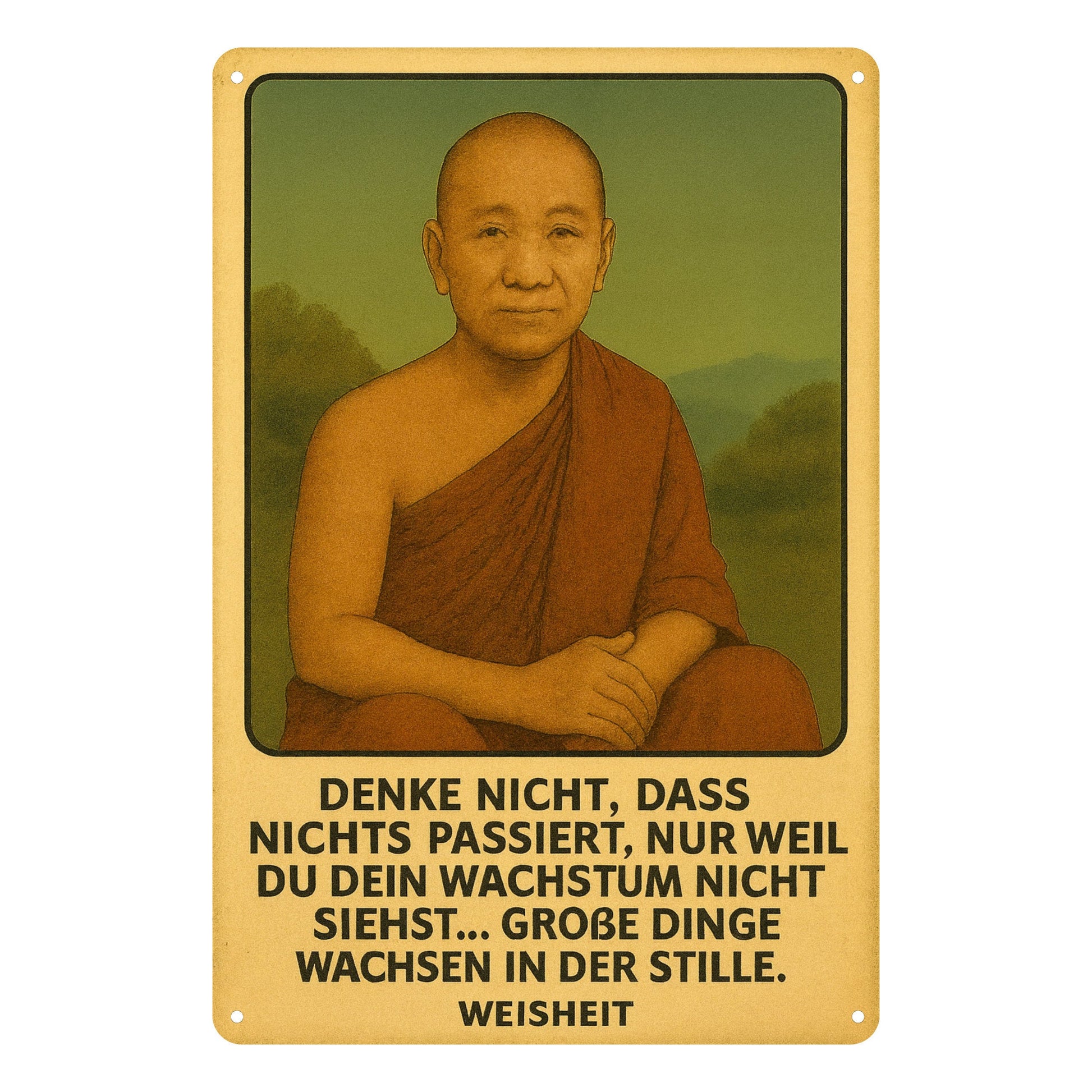 Buddha Zitat wachsen Blechschild
