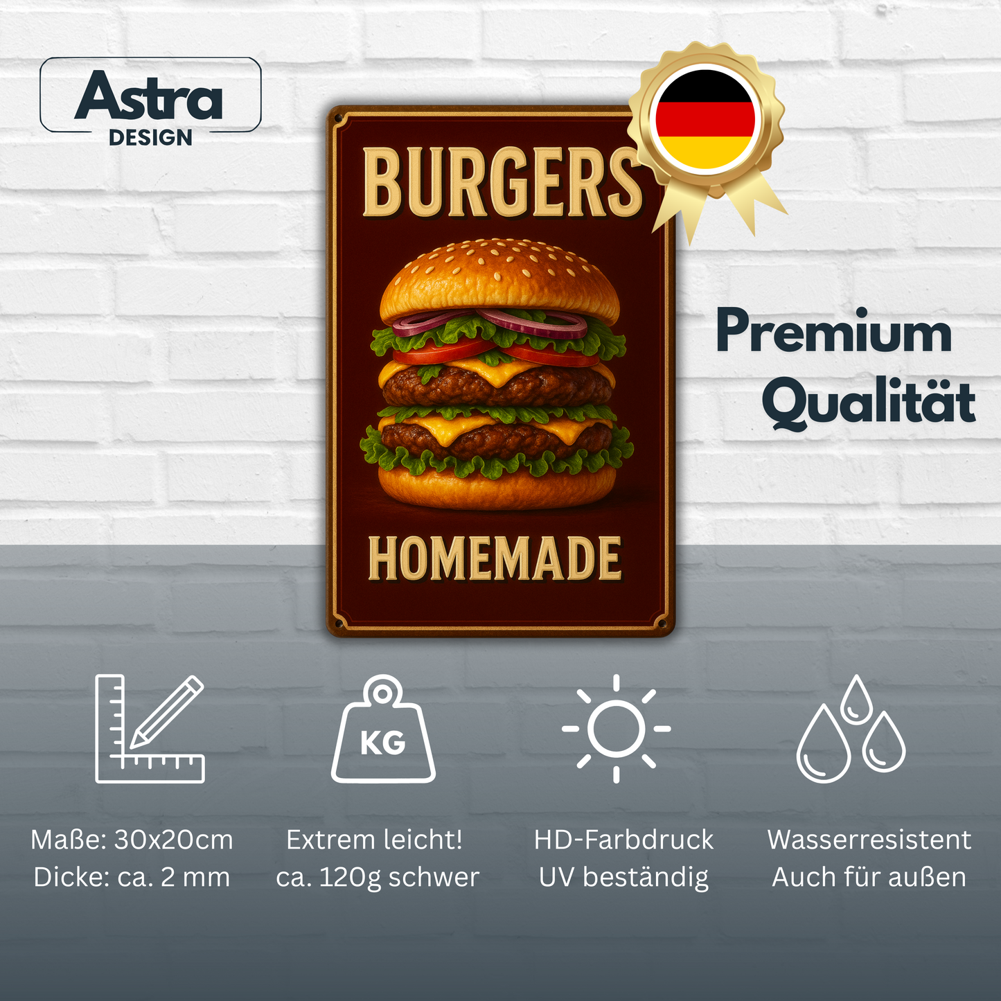 Burger Blechschild 