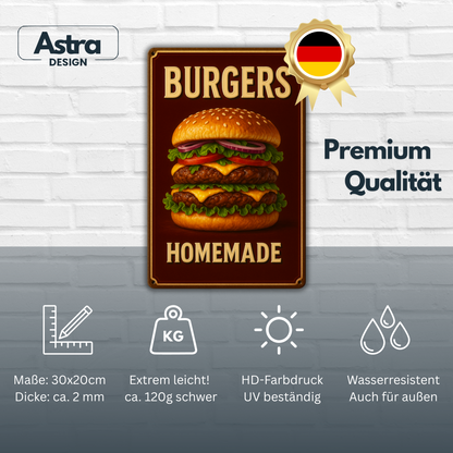 Burger Blechschild 