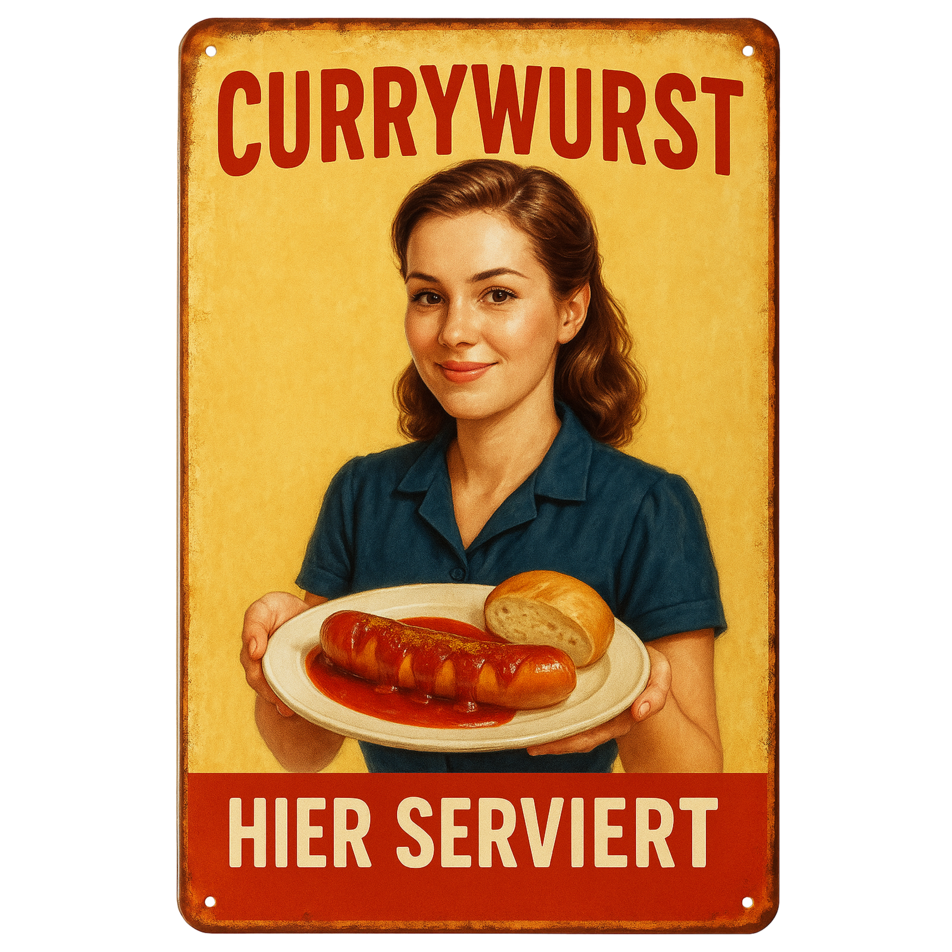 Currywurst Blechschild 