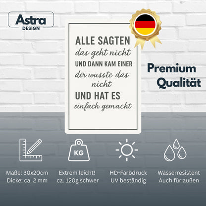 Das geht nicht Zitat Blechschild