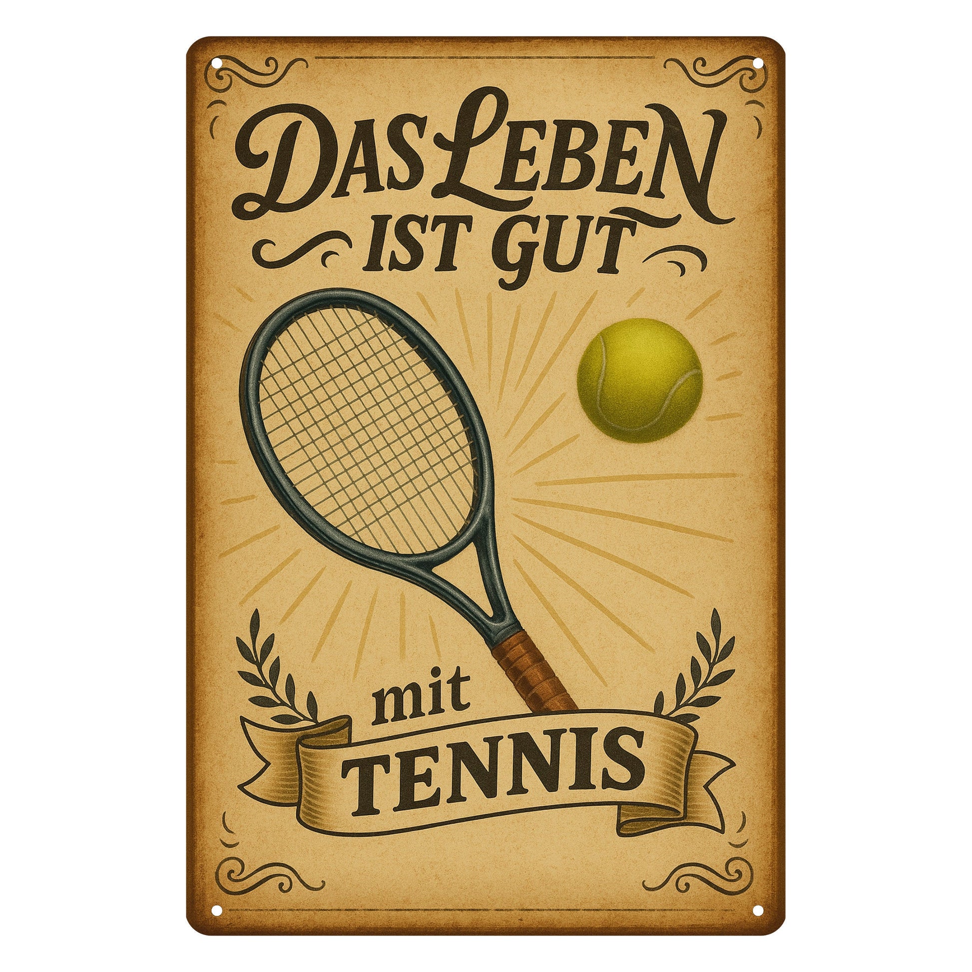 Das Leben ist gut mit Tennis Blechschild