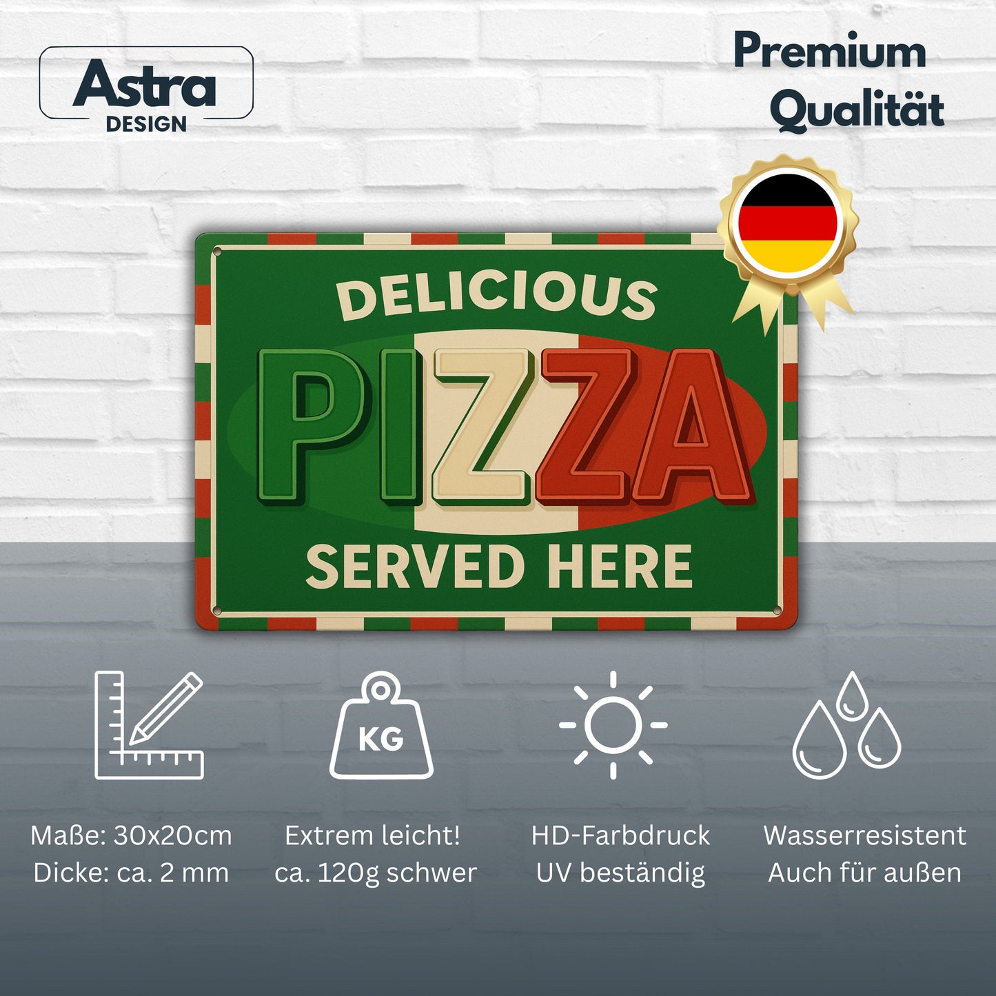 Pizza Delicious Blechschild