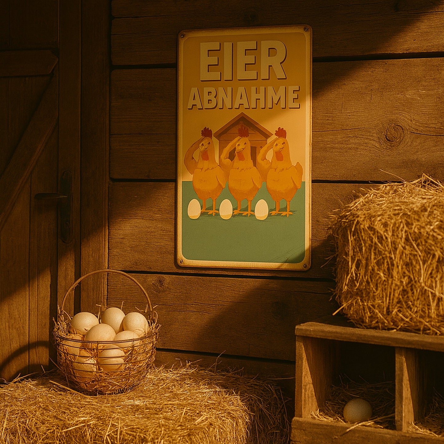 Eier Abnahme Blechschild