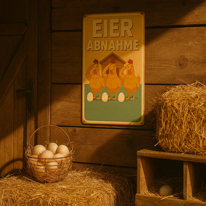 Eier Abnahme Blechschild