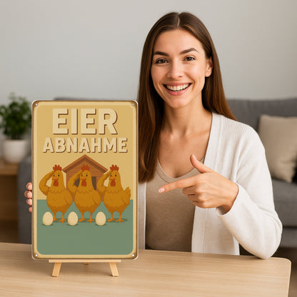 Eier Abnahme Blechschild
