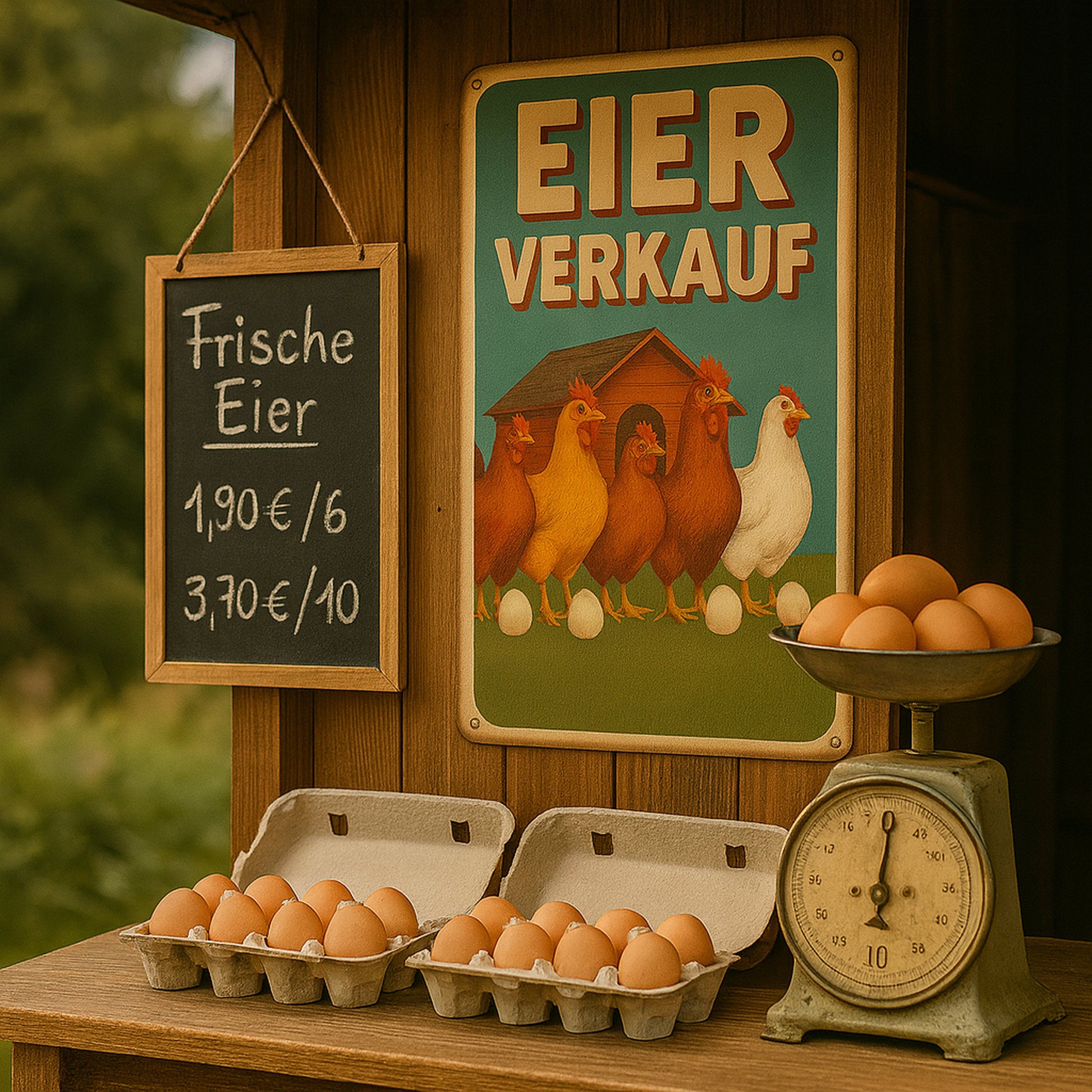 Eier Verkauf Blechschild