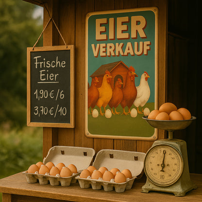 Eier Verkauf Blechschild