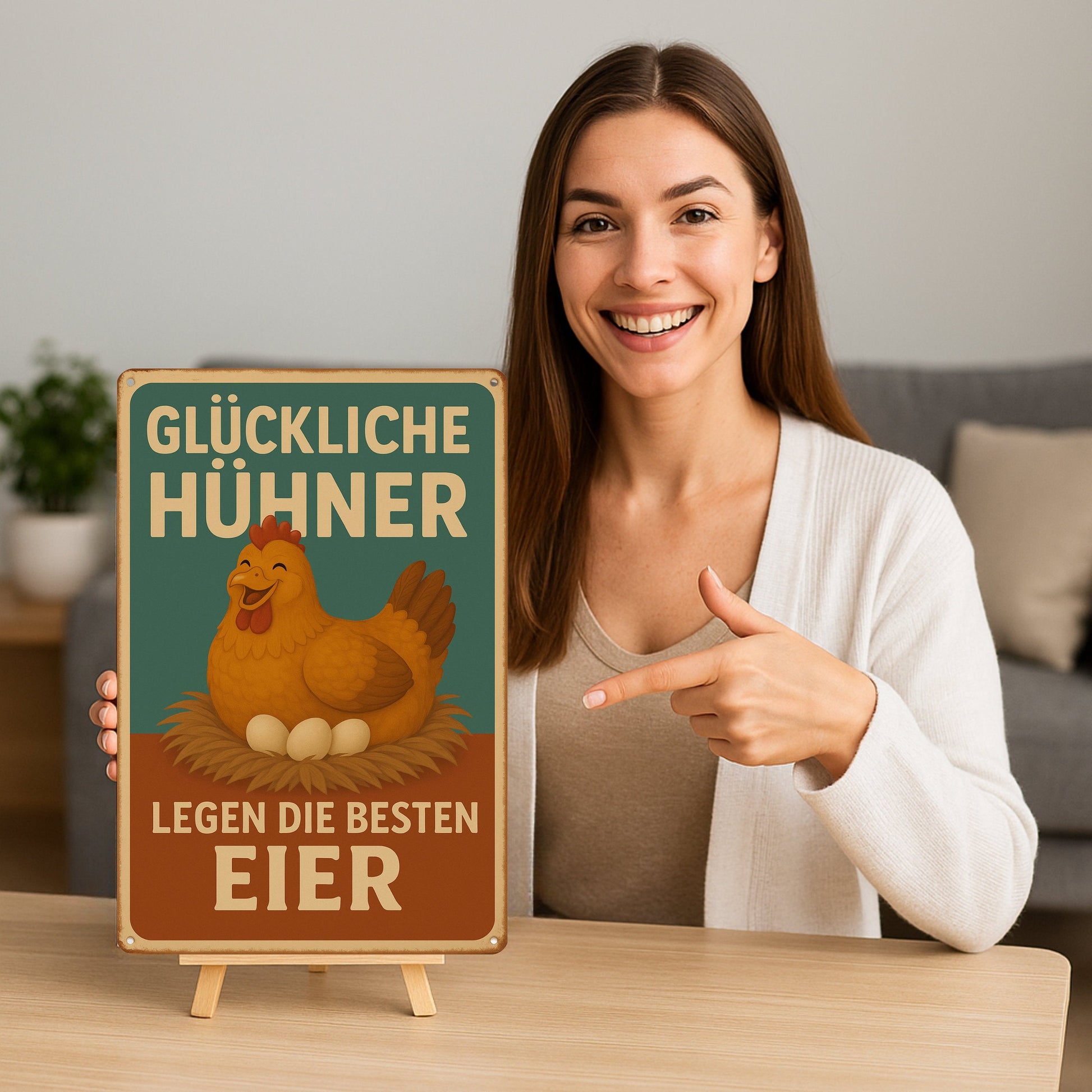 Eier Verkauf Blechschild