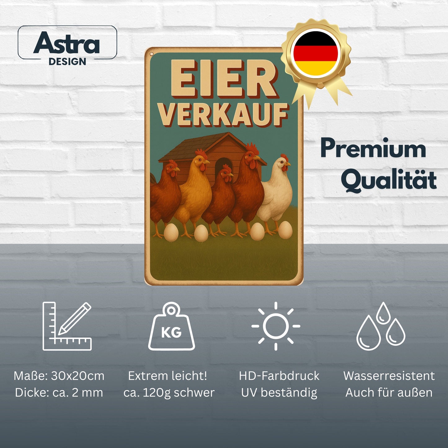 Eier Verkauf Blechschild