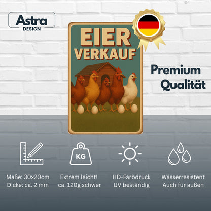 Eier Verkauf Blechschild