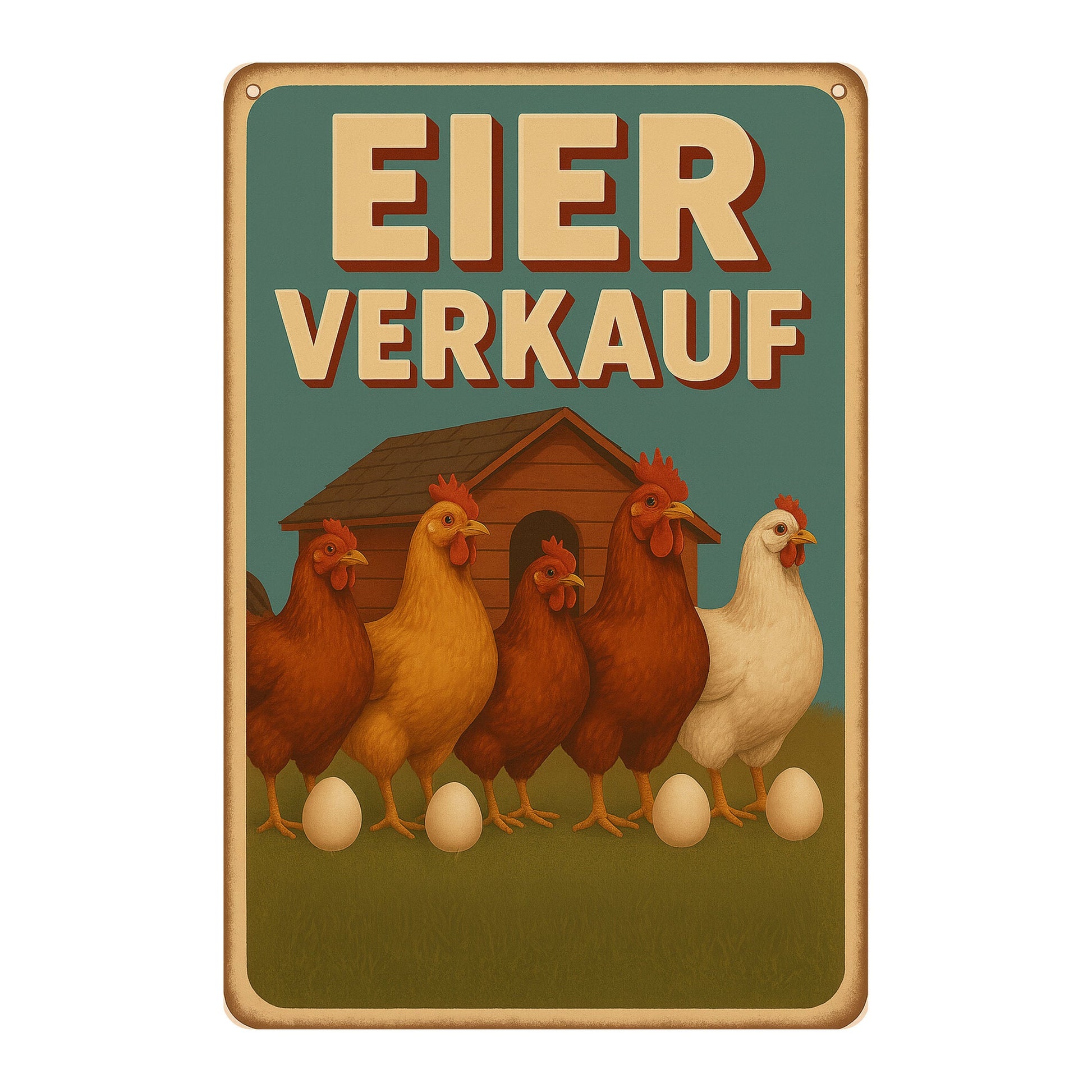 Eier Verkauf Blechschild