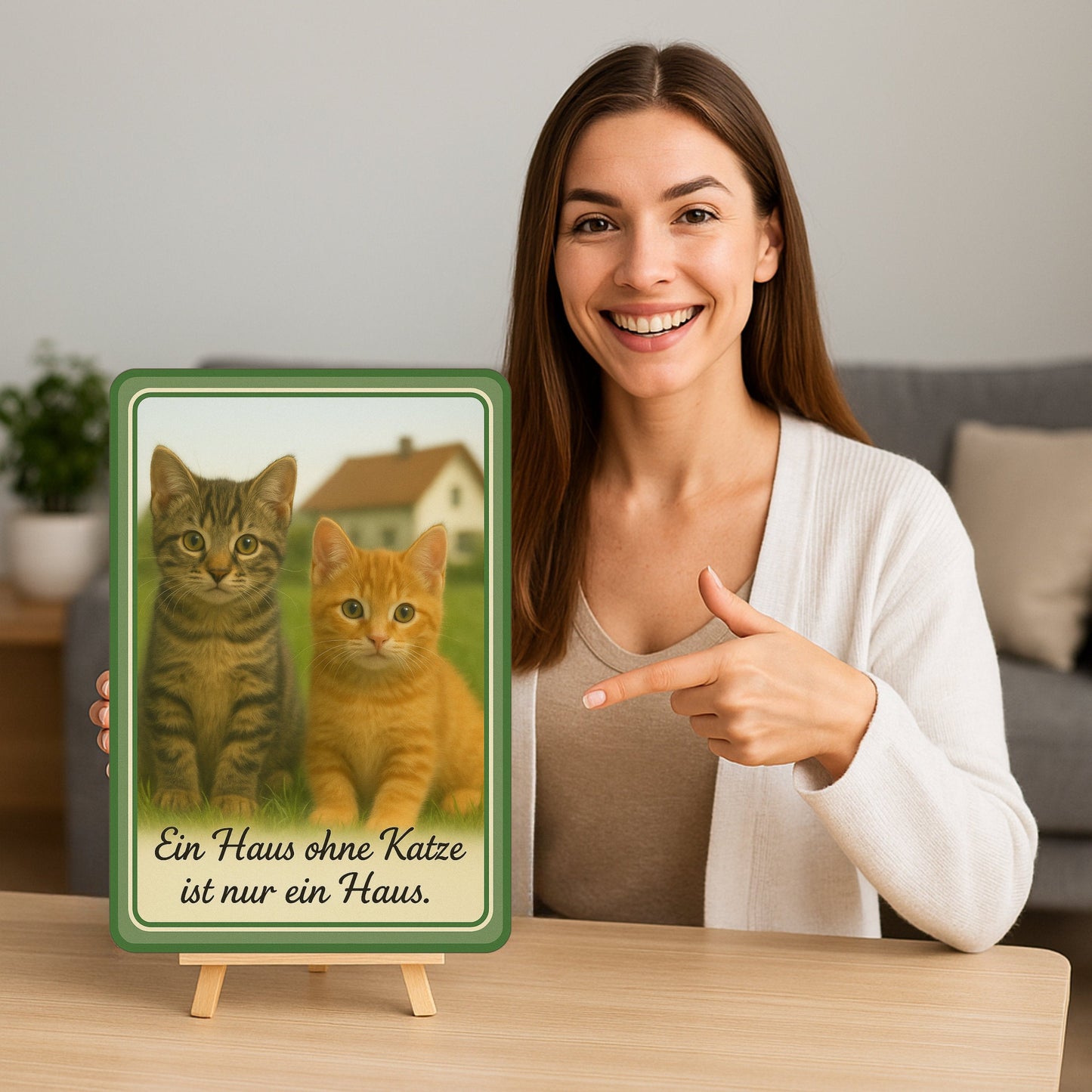 Ein Haus ohne Katzen Blechschild