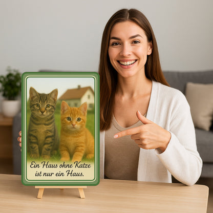 Ein Haus ohne Katzen Blechschild