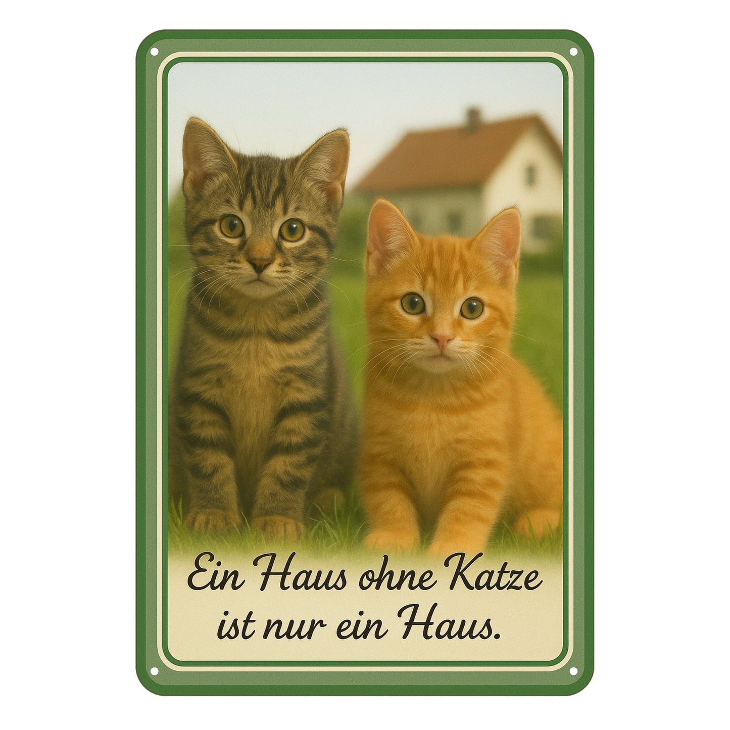 Ein Haus ohne Katzen Blechschild