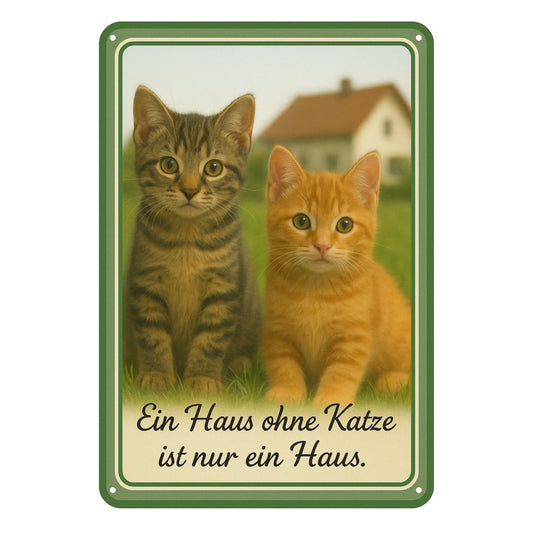 Ein Haus ohne Katzen Blechschild