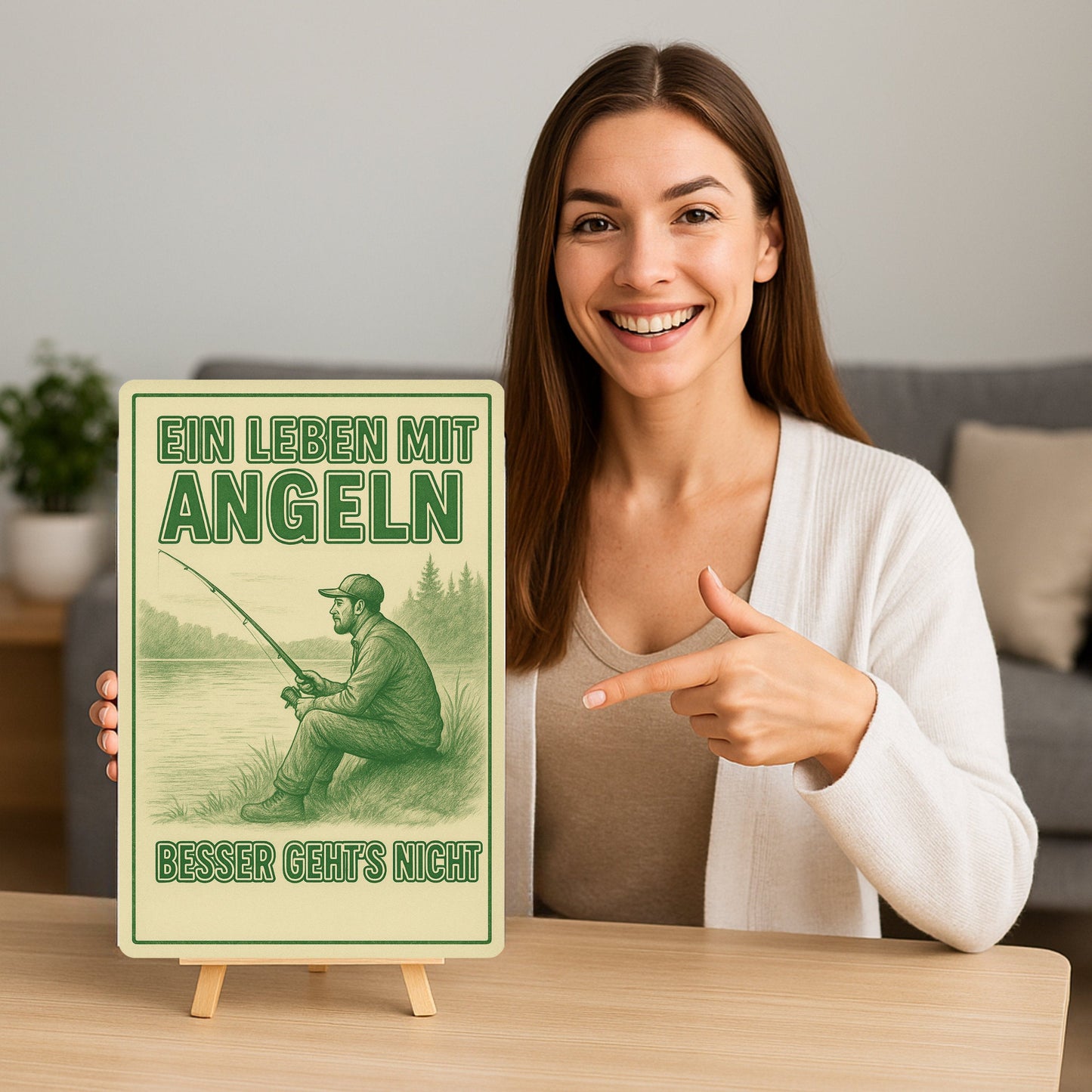Ein Leben mit Angeln Blechschild