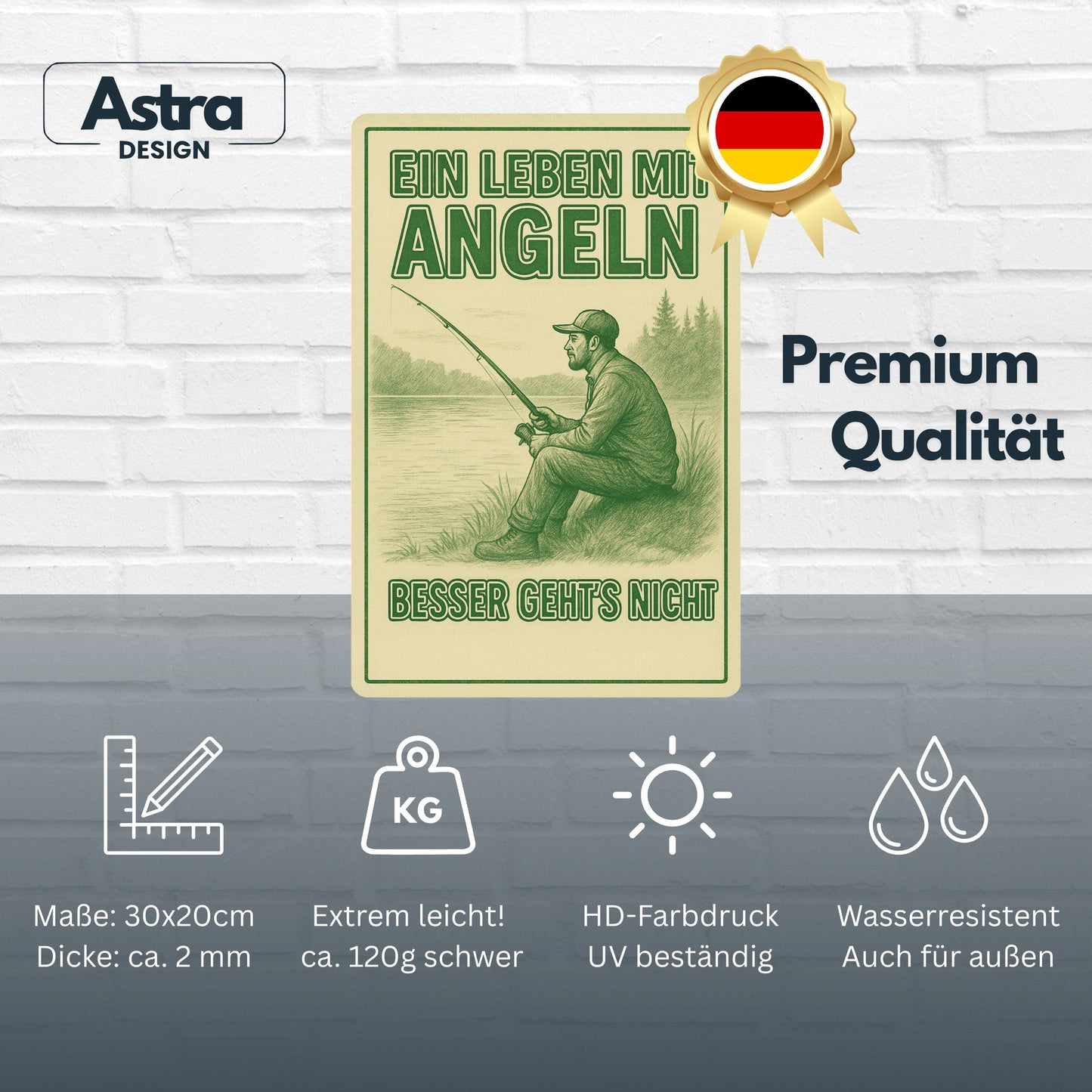 Ein Leben mit Angeln Blechschild