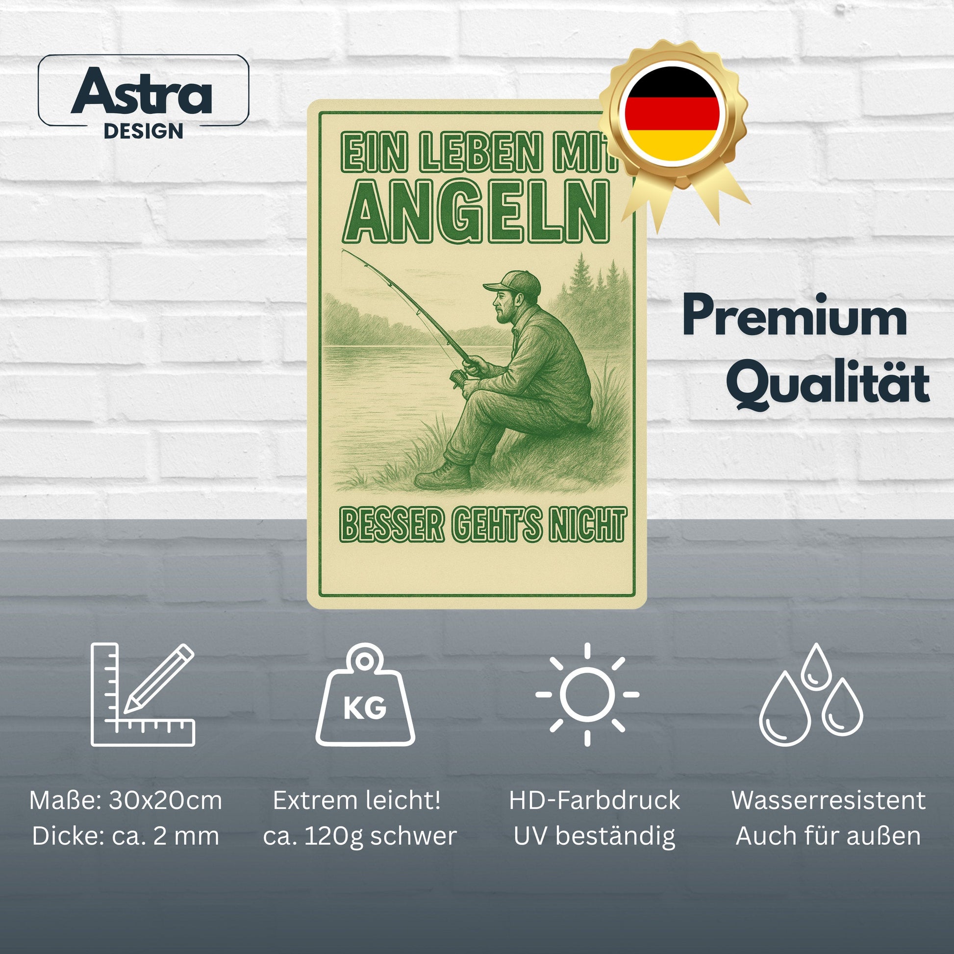 Ein Leben mit Angeln Blechschild